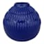 Blue Bevel Ceramic Vase, 6x5