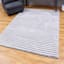 (A368) Microfiber Silver Striped High-Low Area Rug, 8x10