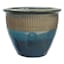 Teal Zip Ceramic Outdoor Outdoor Planter, Large
