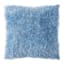 Blue Fuzzy Throw Pillow, 16"