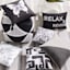 Laila Ali Black & White Geometric Pouf, 17"