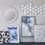 Laila Ali Glass Framed Blue Abstract Print Wall Art, 23x29