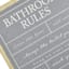 Bathroom Rules Wall Decor, 14x19