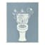 Blue & White Floral Toilet Wall Art, 8x10