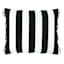 Providence Black Awning Striped Outdoor Corded Back Cushion