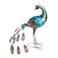 LED Metal Peacock Outdoor Garden Statue with Timer, 23"