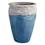 Acadia Ceramic Planter 29.7in. Petrol Blue