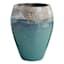Arcadia Urn Ceramic Planter 16.9in. White Aqua
