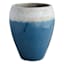 Arcadia Urn Ceramic Planter 24in. White Petrol Blue