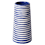 Tracey Boyd Blue & White Tapered Striped Ceramic Vase, 6"