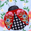 Patterned Ladybug Garden Flag, 18"