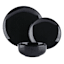 12-Piece Stoneware Dinnerware Set, Black