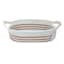 Glam Tan Striped Rectangle Storage Bin, Small