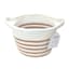Glam Tan Striped Tall Round Storage Bin, Small