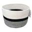 Marly Black Striped Round Storage Basket, Large