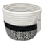 Marly Black Striped Round Storage Basket, Small