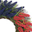 Patriotic Red, White & Blue Heather Floral Wreath, 22"