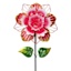 Red Metal Flower Yard Stake, 31.8"