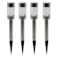 4-Pack 1-Lumen Round Steel Solar Pathway Light, Silver
