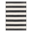 (E323) Asbury Black & White Striped Indoor & Outdoor Area Rug, 5x7