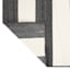(E323) Asbury Black & White Striped Indoor & Outdoor Area Rug, 5x7