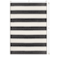 (E323) Asbury Black & White Striped Indoor & Outdoor Area Rug, 5x7