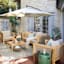 Park City Patio Blonde Acacia Wood Lounge Chair with Rope Accent