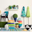 Laila Ali Black & White Geometric Pouf, 17"