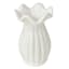 Willow Crossley White Ribbed Pie Crust Rim Ceramic Vase, 5"
