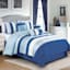 Providence 7-Piece Blue Striped Comforter Set, King