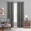 Honeybloom Cameron Platinum Grey Herringbone Blackout Curtain Panel, 84"
