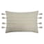 Honeybloom Kantha Taupe French Knot Oblong Throw Pillow, 14x20