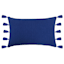 Tracey Boyd Textured Navy Blue Oblong Pillow