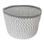 Mylie Grey Print Round Storage Bin, Large