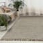 (B685) Tracey Boyd Natural Dunne Fringe Accent Rug, 3x5