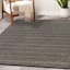 (B722) Honeybloom Kelly Charcoal Grey Flatweave Area Rug, 5x7
