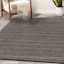 (B722) Honeybloom Kelly Charcoal Grey Flatweave Area Rug, 8x10