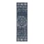 (B823) Teagan Navy Blue Floral Flatweave Runner, 2x7