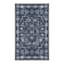 (B823) Teagan Navy Blue Floral Flatweave Accent Rug, 3x5