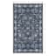 (B823) Teagan Navy Blue Floral Flatweave Accent Rug, 3x5