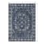 (B823) Teagan Navy Blue Floral Flatweave Area Rug, 5x7