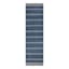 (B824) Ty Pennington Terrace Indigo Striped Flatweave Runner, 2x7