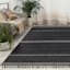 (B817) Hutton Black Flatweave Tassel Area Rug, 5x7