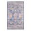 (B828) Blue Floral Medallion Washable Accent Rug, 3x5