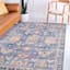 (B828) Blue Floral Medallion Washable Accent Rug, 3x5