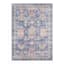(B828) Blue Floral Medallion Washable Area Rug, 5x7