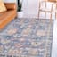 (B828) Blue Floral Medallion Washable Area Rug, 5x7