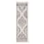 (B829) Grey & White Floral Washable Runner, 2x7