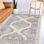 (B829) Grey & White Floral Washable Runner, 2x7