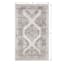 (B829) Grey & White Floral Washable Accent Rug, 3x5